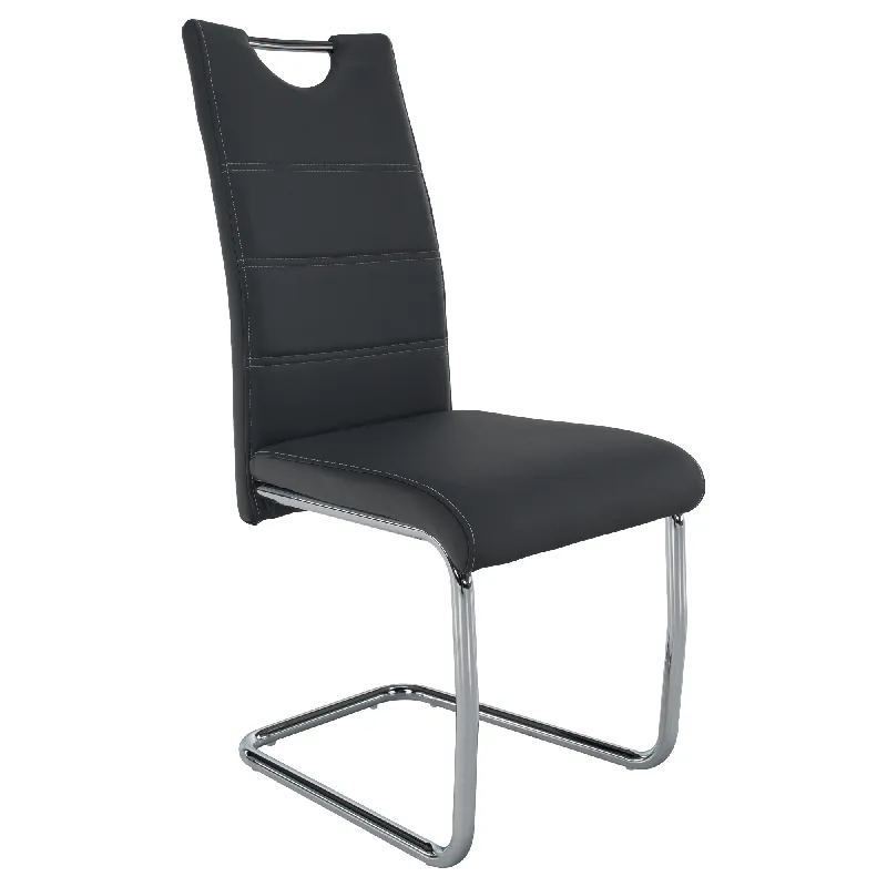 Scaun dining, gri închis / cusătură deschisă, ABIRA NEW | Direct de la producător
