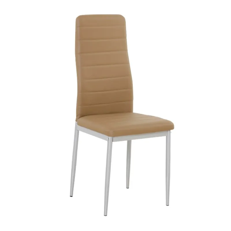 Scaune, piele ecologică caramel/metal gri, COLETA NOVA | Outlet