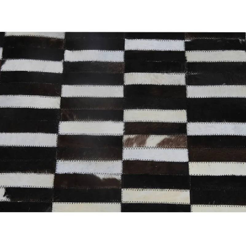 Ofertă limitată - Covor de lux din piele, maro/negru/alb, patchwork, 201x300, KOŽA TYP 6