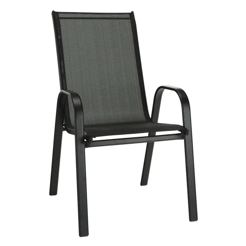 Scaun stivuibil, gri închis/negru, ALDERA - Produs premium