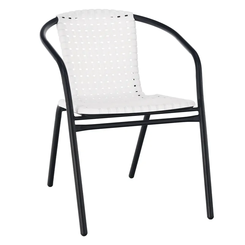 Disponibil acum - Scaun stivuibil, alb/negru, BERGOLA