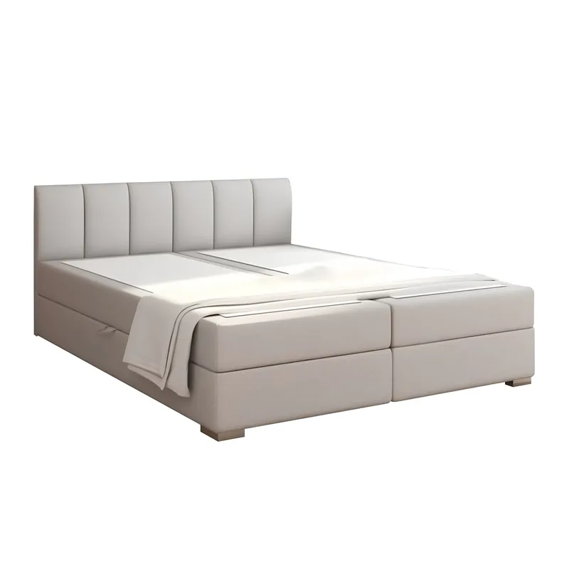 boxspring pat 180x200, gri deschis, RIANA KOMFORT | Reducere suplimentară