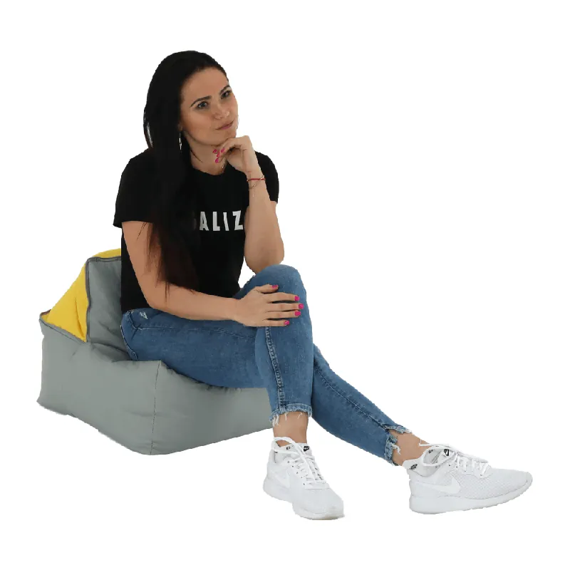 Fotoliu tip sac, gri/material textil verde, ALIMOR | Preț promoțional