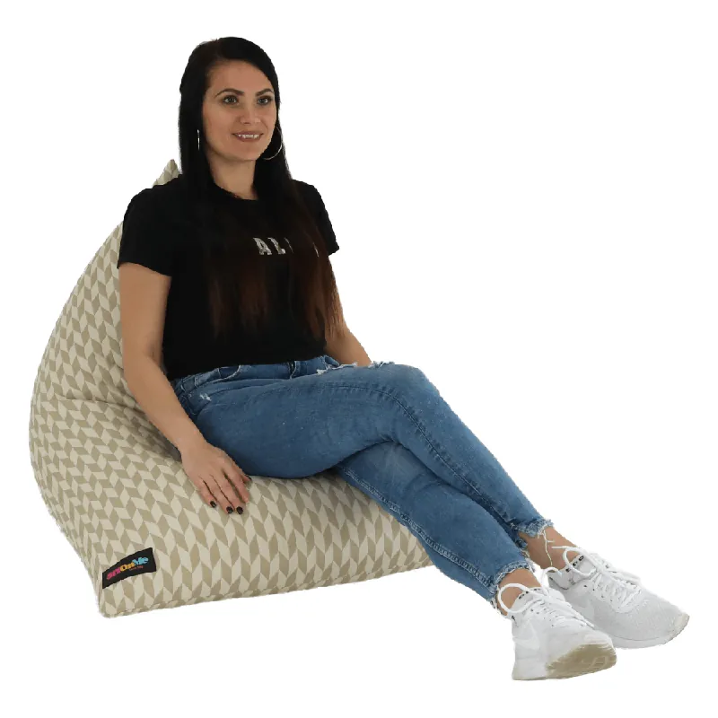 Fotoliu tip sac, crem/material textil cu model, RIUK | Stoc pe terminate