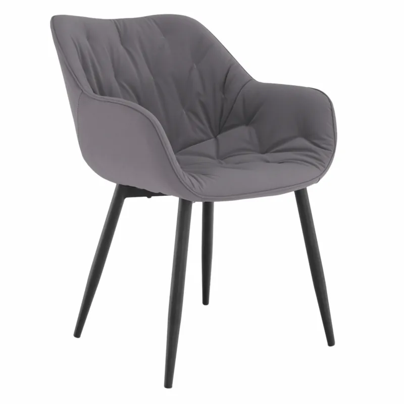 Retur simplu - Fotoliu de design, material textil gri, FEDRIS