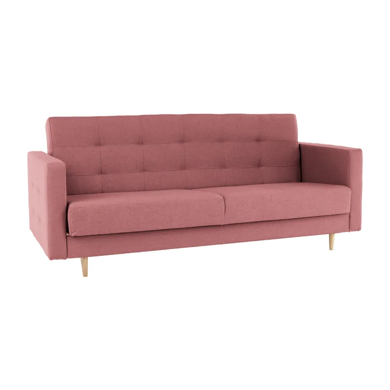 Canapea tapiţată cu 3-locuri, material textil roz învechit, AMEDIA | Produs premium