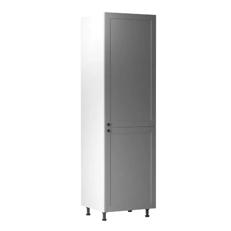Dulap pentru frigider încorporabil, gri mat/alb, model universal, LAYLA D60ZL - Direct din fabrică