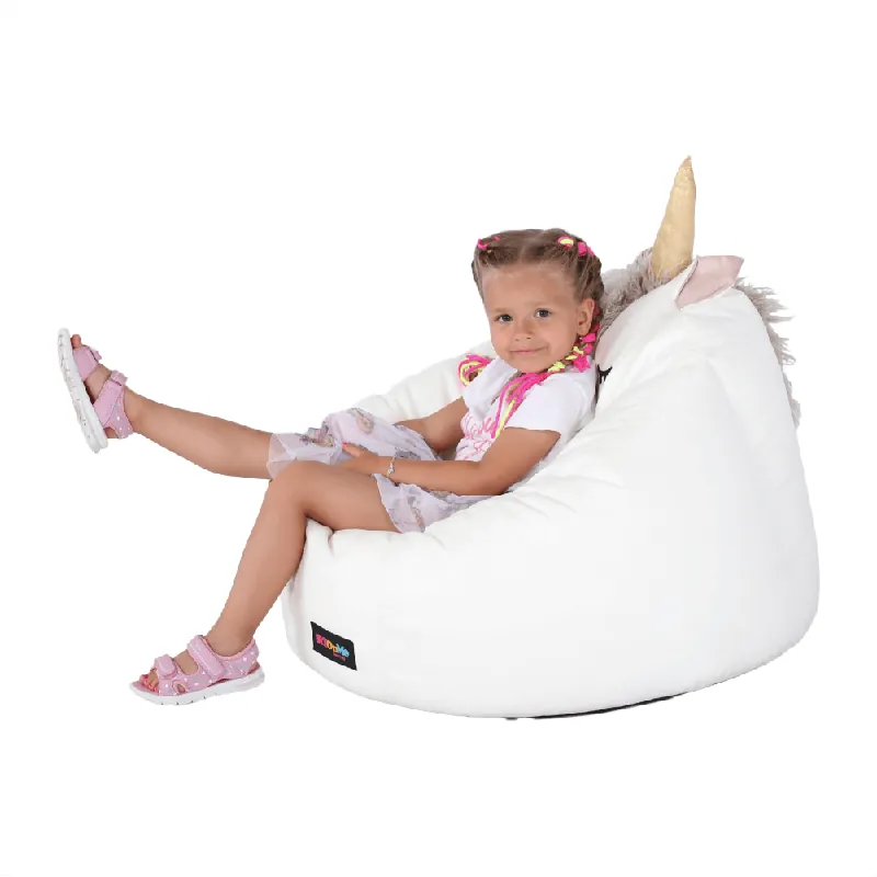 Fotoliu tip sac unicorn, alb, INOROG | Noutate