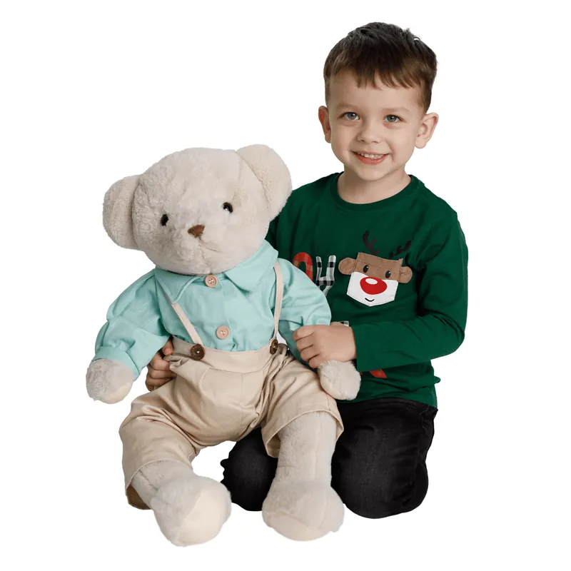Ursuleţ de pluş, crem / albastru, 65cm, MADEN BOY TYP2 | Cumpără online