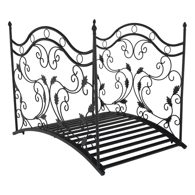 Plată sigură - Pod decorativ de grădină, metal negru, RENAL