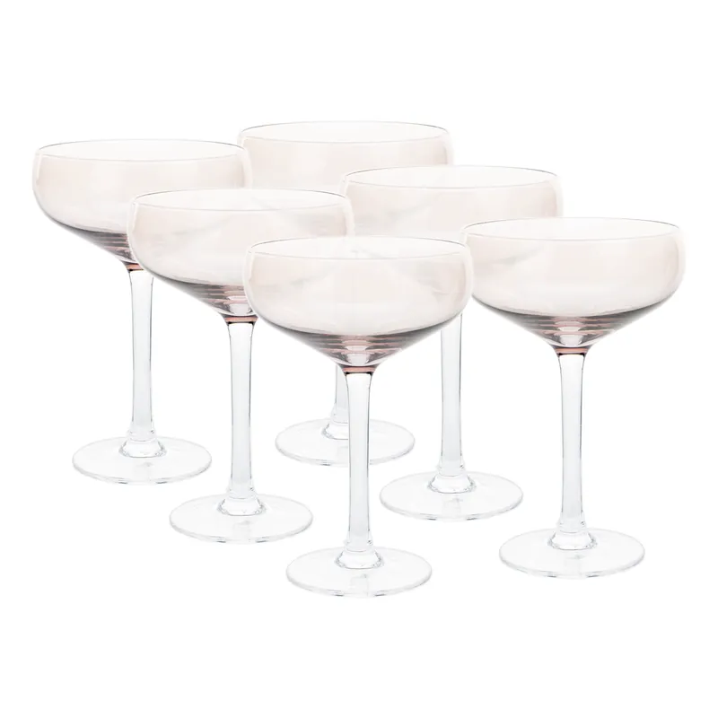 Pahare de cocktail, set de 6, 250 ml, maro închis fumuriu, LILO TIP 3 | Cantități limitate