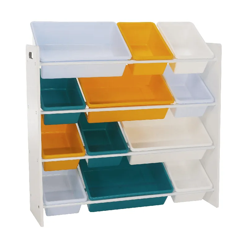 Recomandare - Organizator / raft pentru jucării, alb / multicolor, MADY