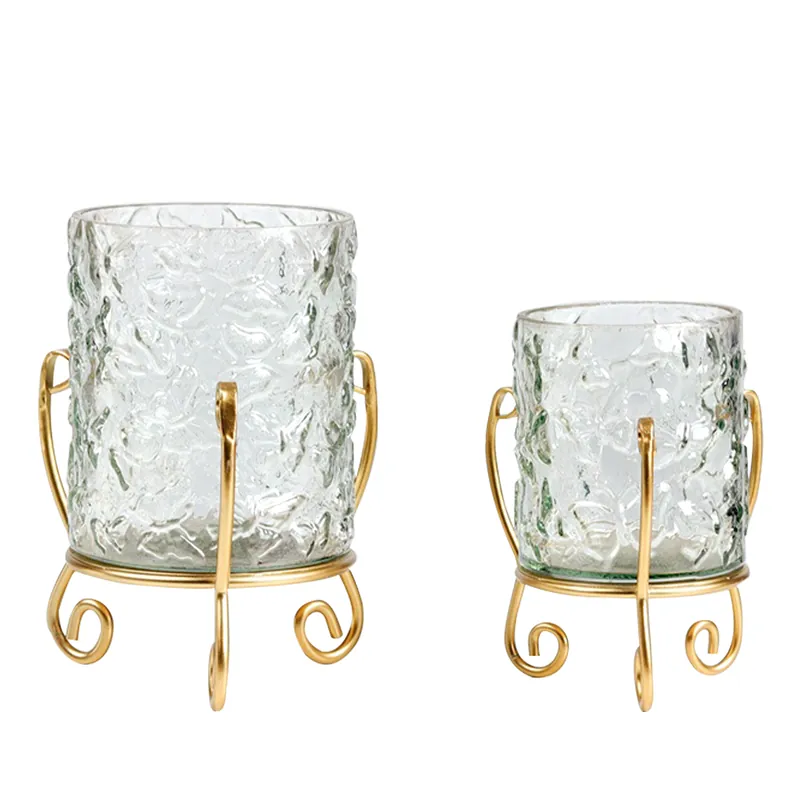 Bestseller | Sfeşnice, set 2 buc., auriu, sticlă/metal, DINEM