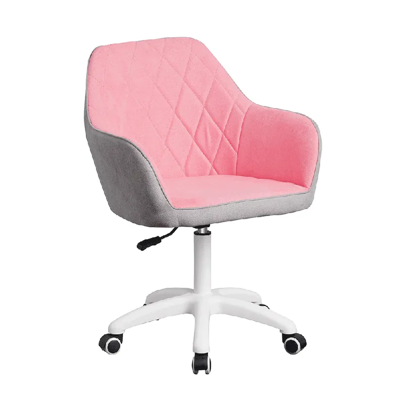 Super preț | Scaun de birou, material roz/gri/alb, SANTY