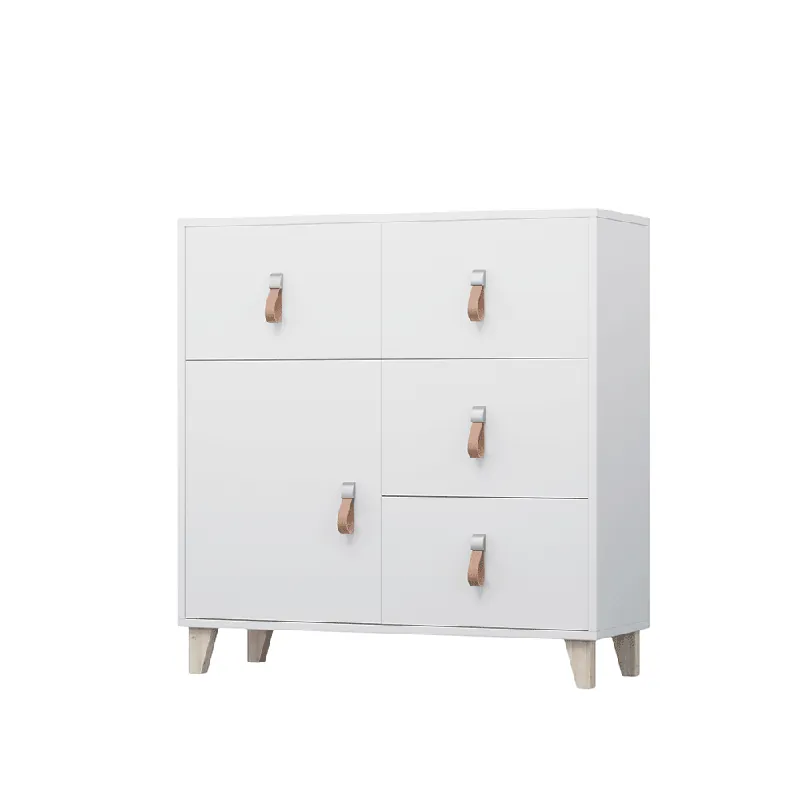 Comodă, albă, muchii ABS, FIERA 4S1D | Stoc limitat