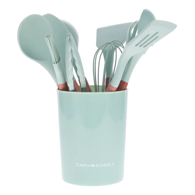 Recomandare - Set ustensile de bucătărie, 11 buc., cu suport, neomint, SALVA