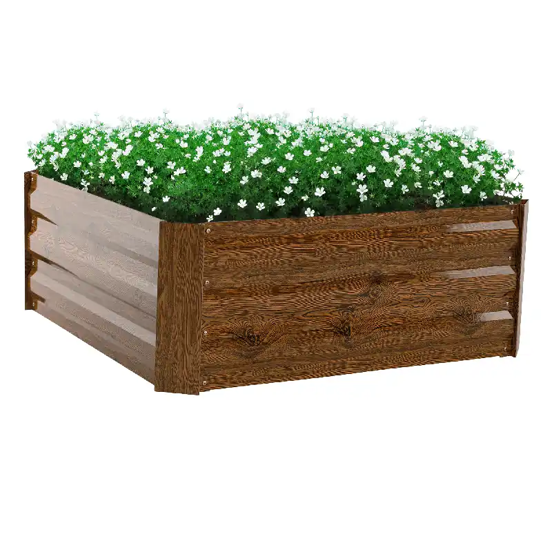 Comandă simplu | Strat înălţat de grădină, maro, oţel, NONKY TIP 3