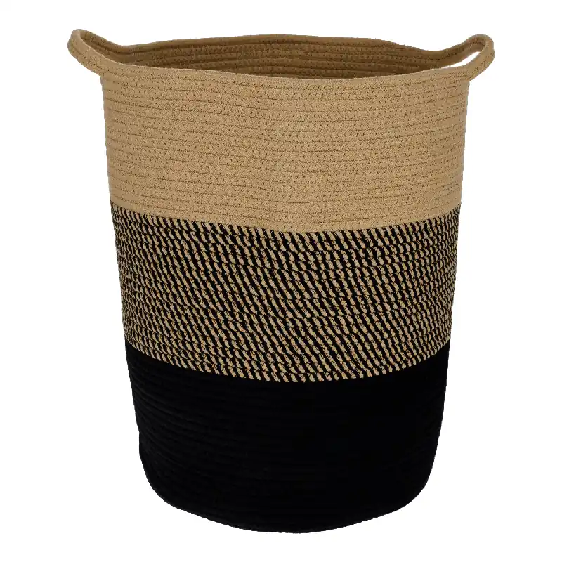 Outlet - Coş tricotat natural/ model/ negru, 35x45 cm VIDAN