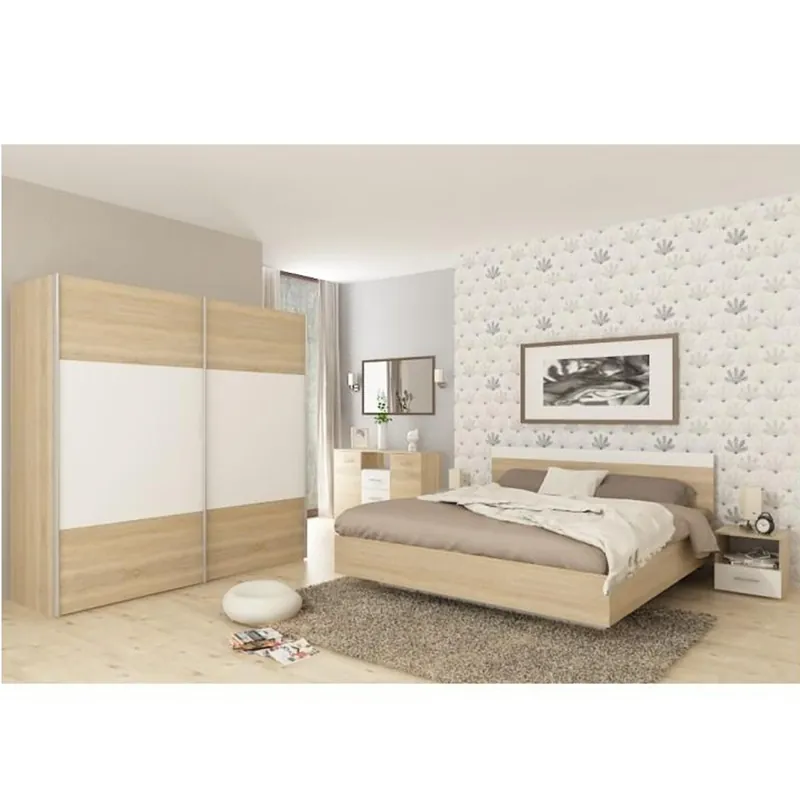 Set dormitor (pat 180x200 cm), stejar sonoma/ alb, GABRIELA NEW - Reducere specială