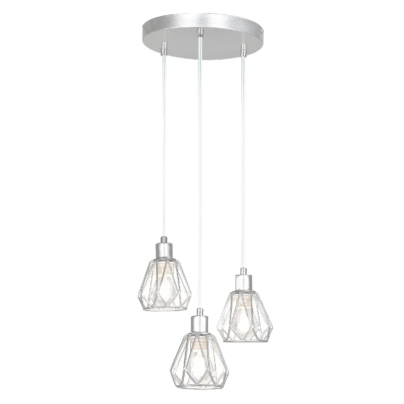 Lampă suspendată, argintiu/metal, OKIRA TIP 1 - Ofertă flash