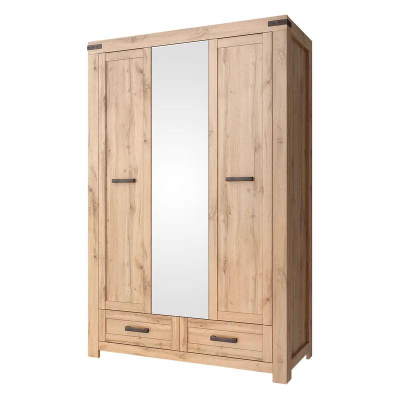 Selecție de top - Dulap 3D2S cu oglindă, stejar wotan, MORATIZ