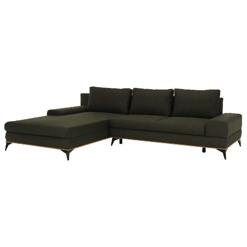 Set canapea, verde, material textil, stânga, SELBY | Preț redus