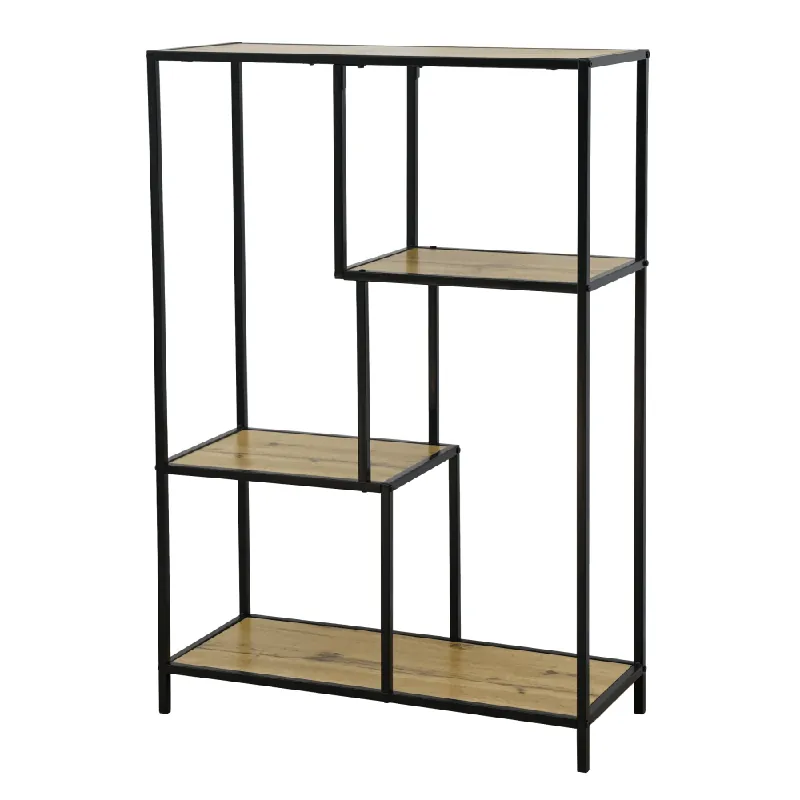 Oferta zilei | Etajeră, neagră / stejar, BILOTE TIP 1