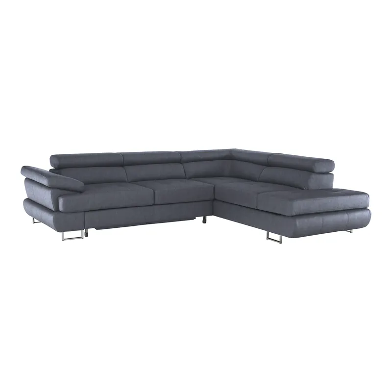 Comandă simplu - Set canapea cu spaţiu de depozitare, gri, dreapta, BUTON R