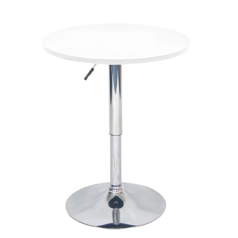Masă de bar cu înălţime reglabilă, alb, diametru 60 cm, BRANY 2 NEW - Comandă simplu