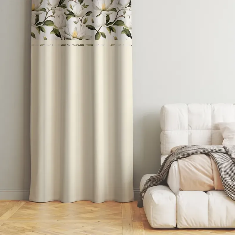 Perdea decorativă în crem cu flori - Produs popular