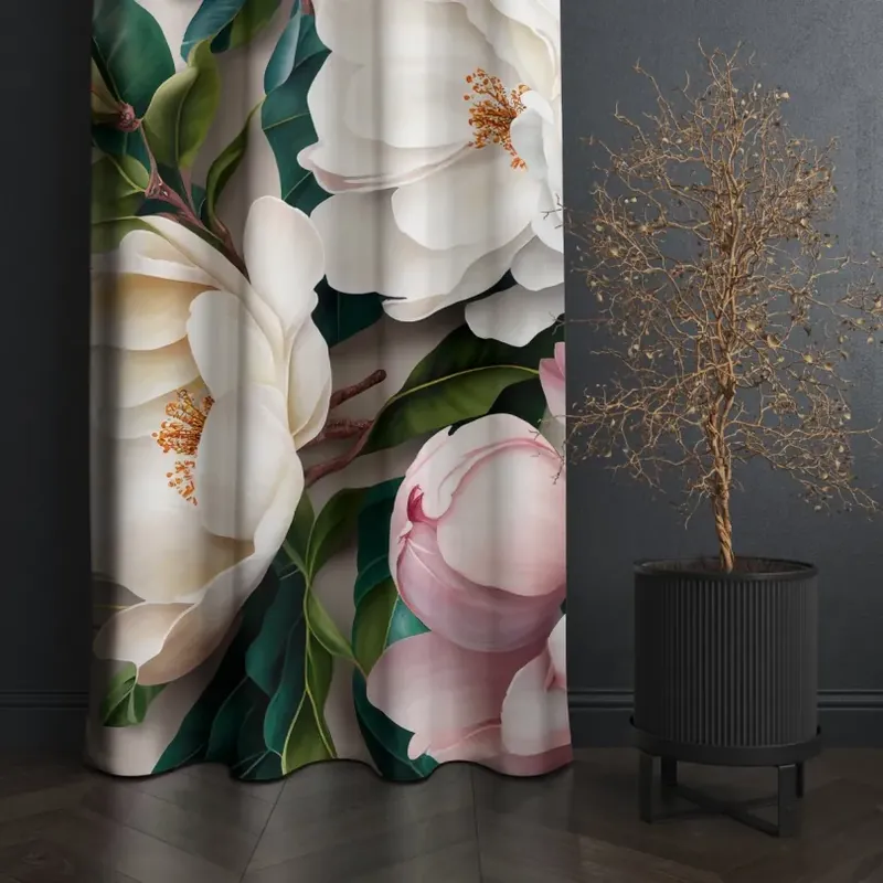 Produs recomandat | Perdea decorativă cu un model distinct de magnolie