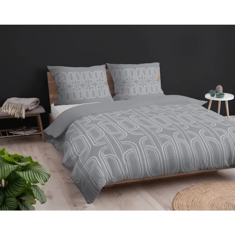 Cearșafuri de pat din flanel - gri cu model geometric - Produs adăugat recent