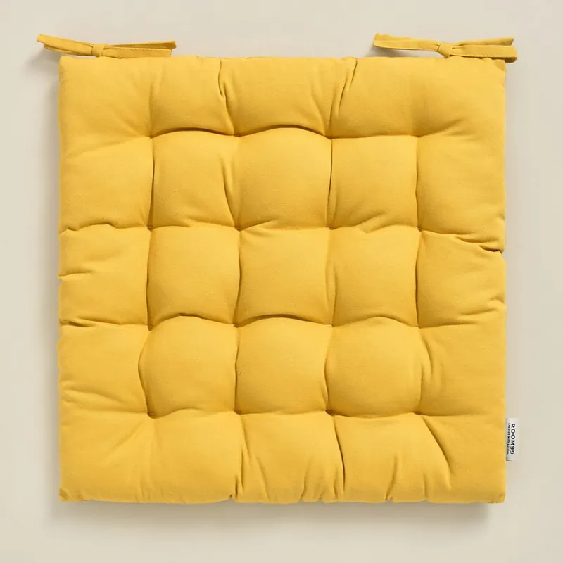 Perna de scaun din bumbac galben premium 40x40 cm | În tendințe