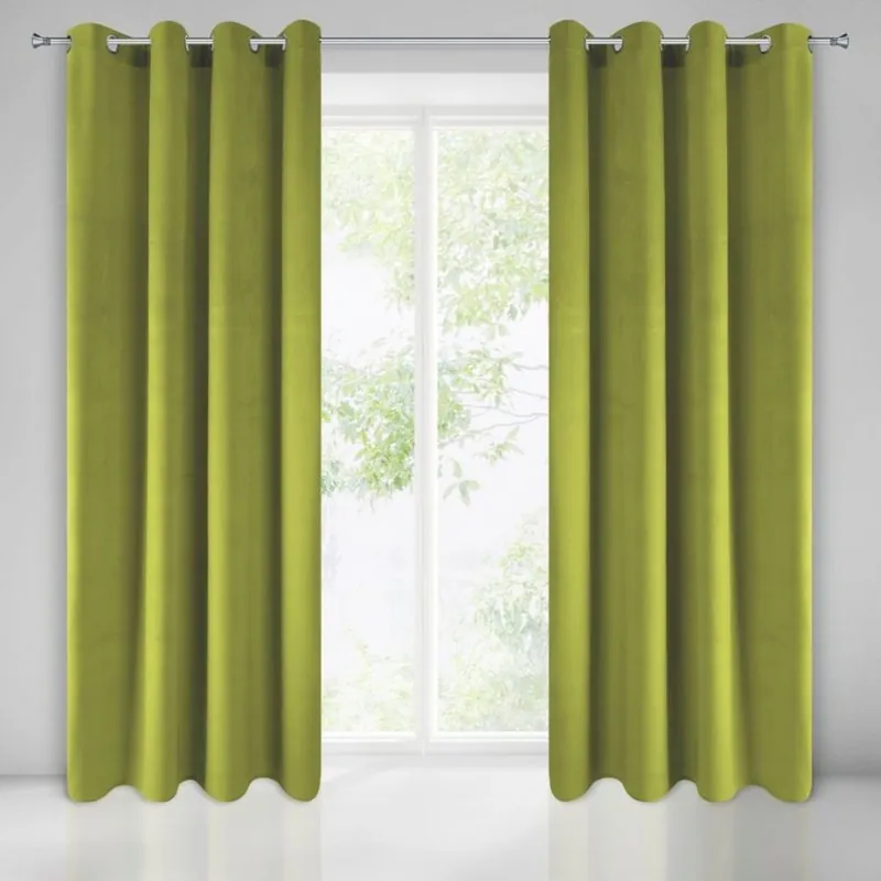 Draperie opacă dintr-o singură culoare, din catifea, cu inele - Selecție premium