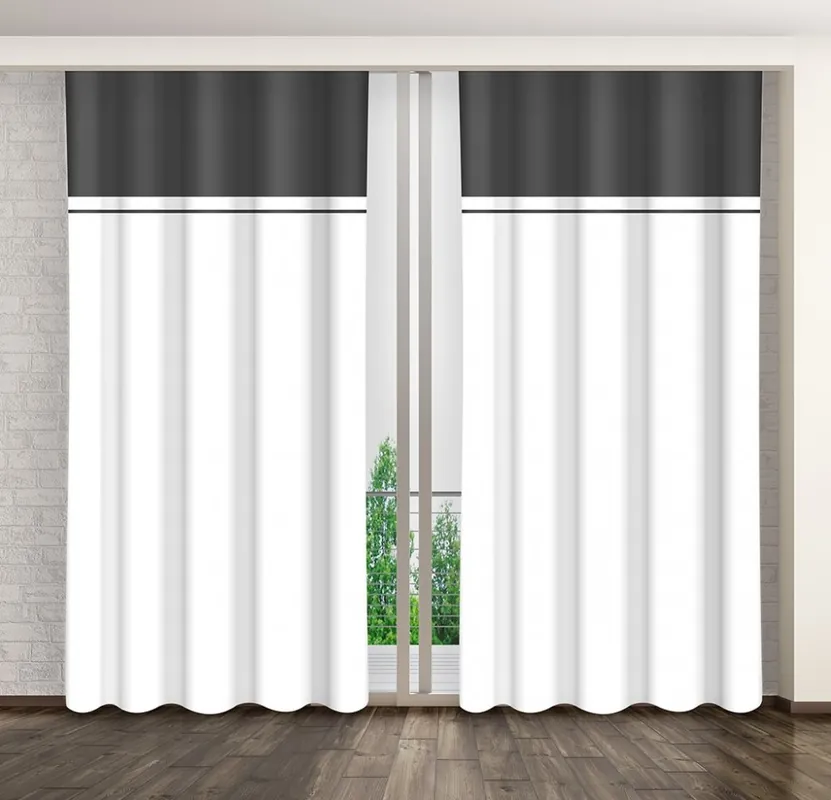 Plasează comanda acum - Draperie alb-negru pentru camera de zi