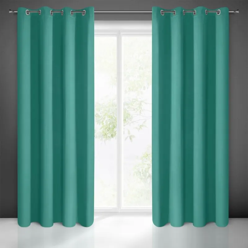 Draperii monocrome turcoaz verde cercuri 140x250 cm | Livrare rapidă