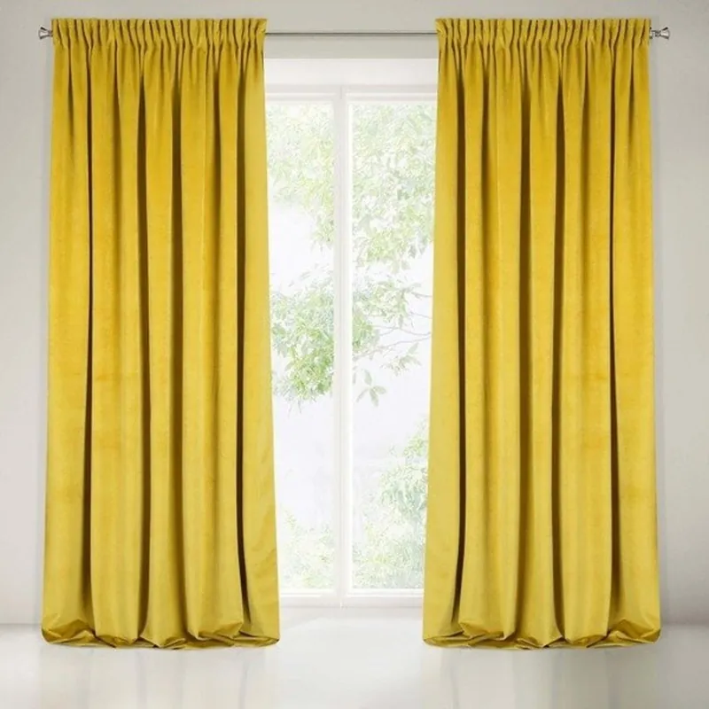 Frumoase perdele galbene în combinație monocromă 140 x 270 cm | Se poate comanda