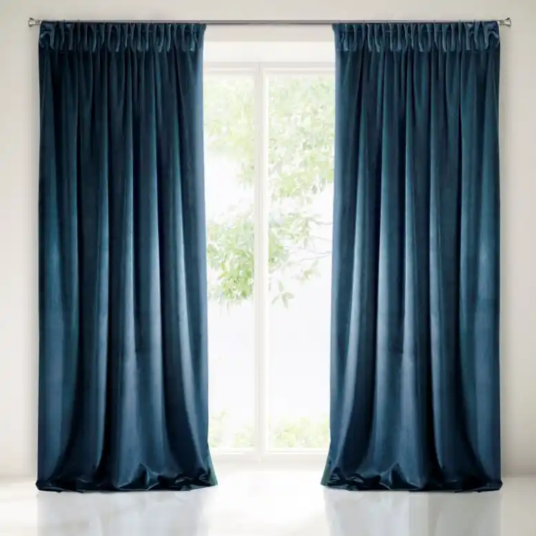 Se încheie curând | Draperii monocrome în albastru 140 x 270 cm