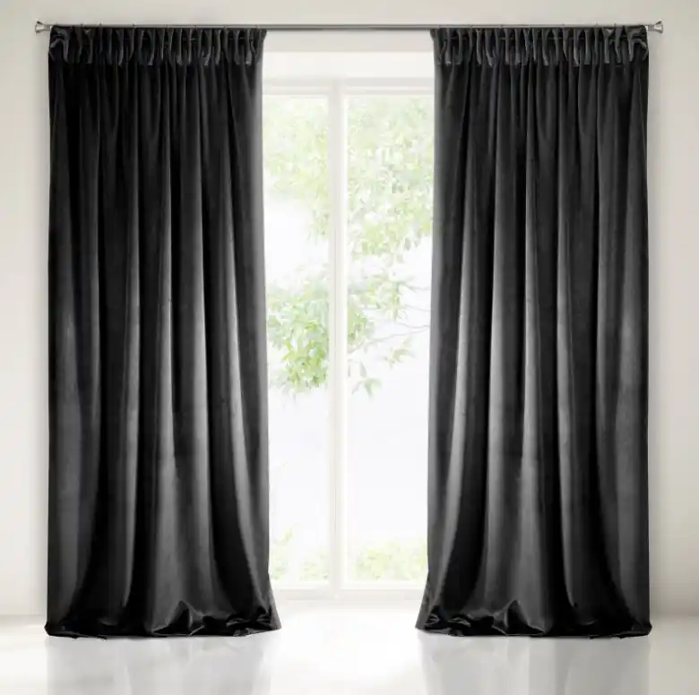 Draperii moderne monocrome în negru 140 x 270 cm | Ofertă pentru o perioadă limitată