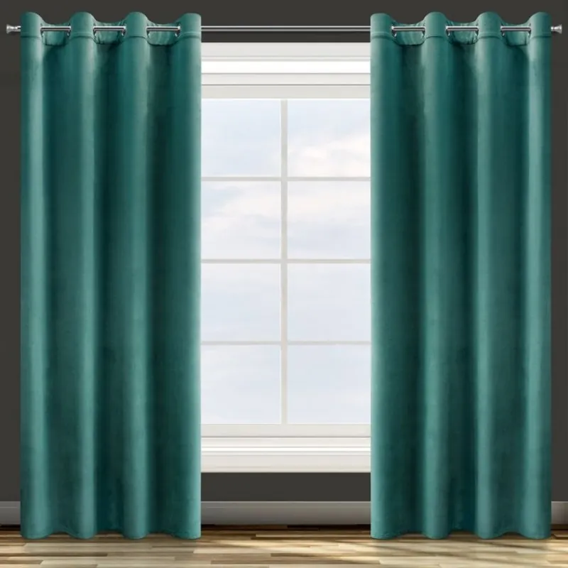 Alegerea clienților | Draperie de catifea de culoare solidă turcoaz