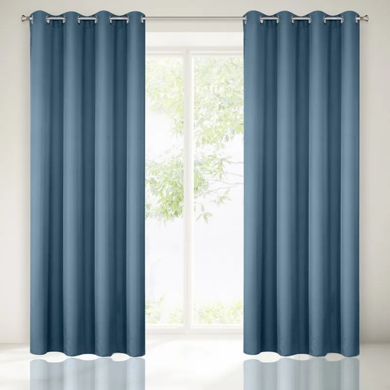 Draperie albastru închis cu inele metalice 140 x 250 cm | Selecție premium
