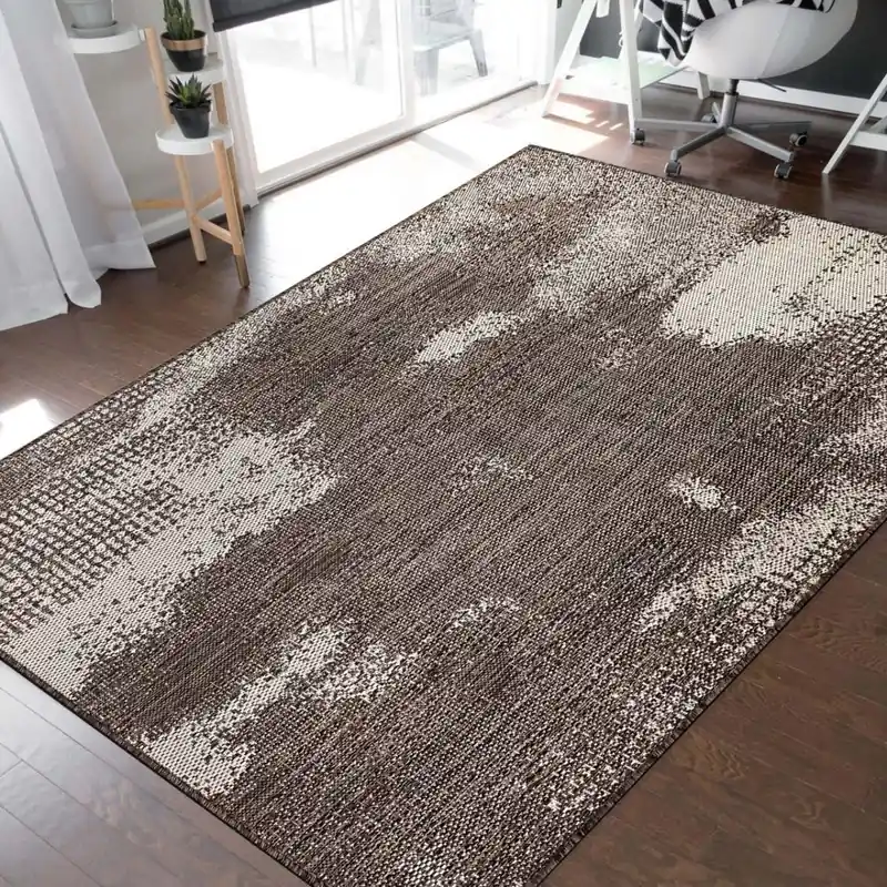 Cumpărături sigure - Covor elegant cu model abstract în maro