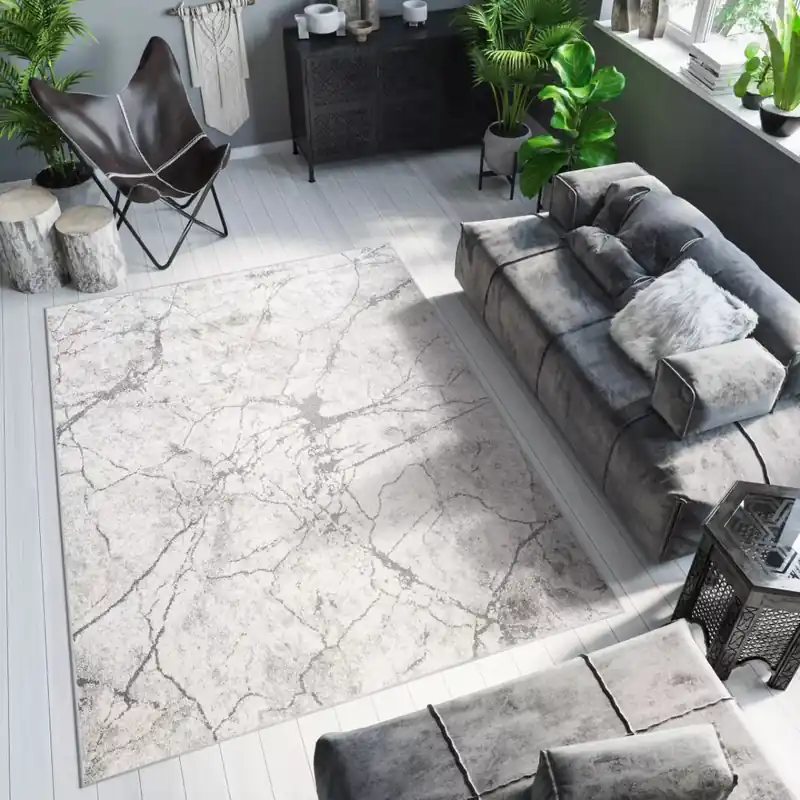 Produs recomandat | Covor de design crem deschis cu model de marmură