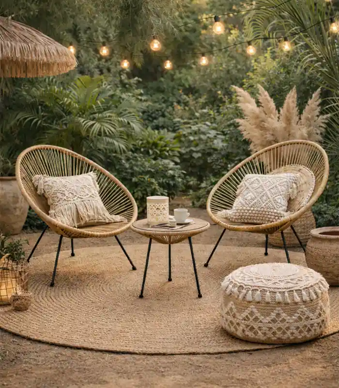 Set de mobilier de grădină din technicoratan maro - Noutate în catalog