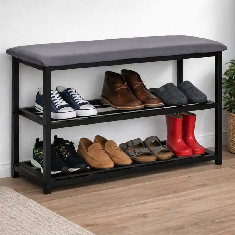 Suport pentru pantofi cu scaun tapițat 80 cm | Livrare rapidă