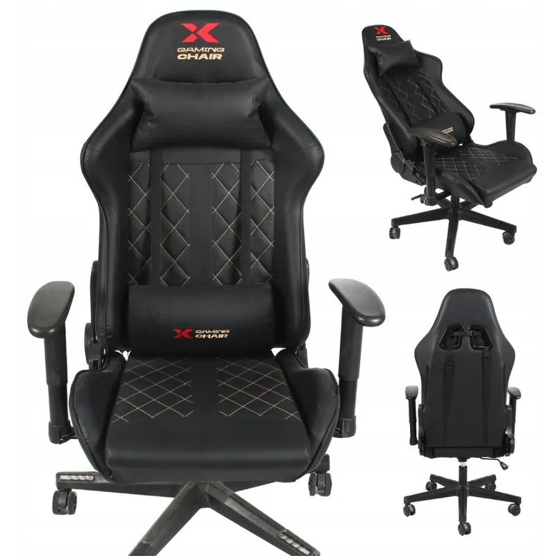 Scaun de gaming Xgaming Xcom2 - negru și auriu | Calitate premium