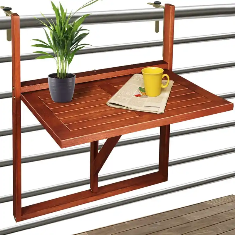 Produs premium | Masă de balcon pliabilă din lemn de acacia - 65 x 45 x 87 cm