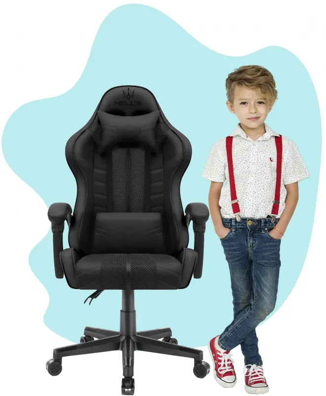 Scaun gaming pentru copii HC - 1004 negru - Economisește mai mult
