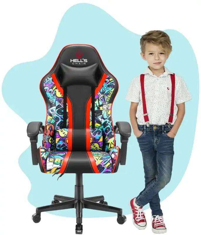 Super preț | Scaun gaming pentru copii HC - 1005 HERO Graffiti culoare închisă