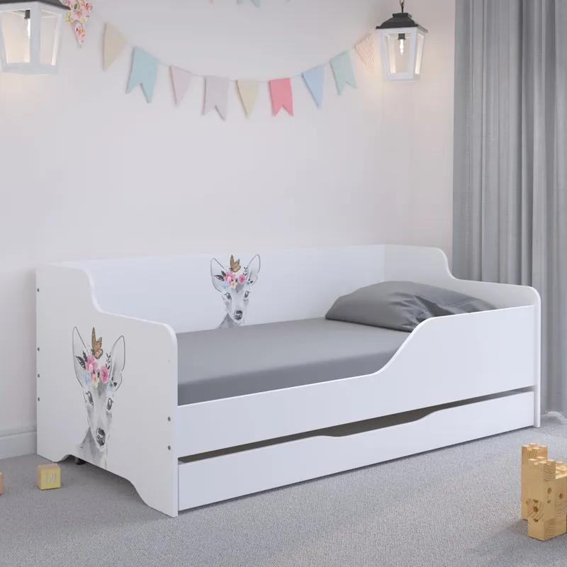 Pat copii cu cerb 160x80 cm | Livrare imediată